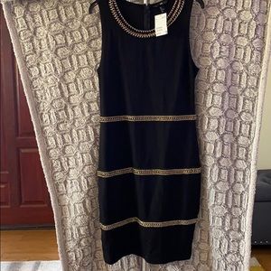 NWT H&M black and gold chain detail dress